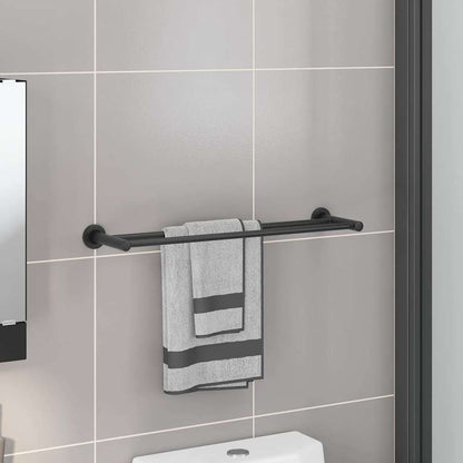 Porta asciugamani Nero 61 x 14,5 x 5 cm Acciaio inossidabile