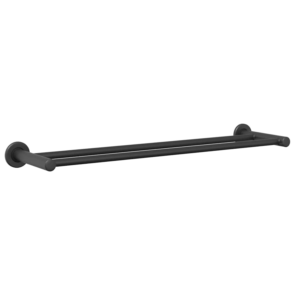 Porta asciugamani Nero 61 x 14,5 x 5 cm Acciaio inossidabile