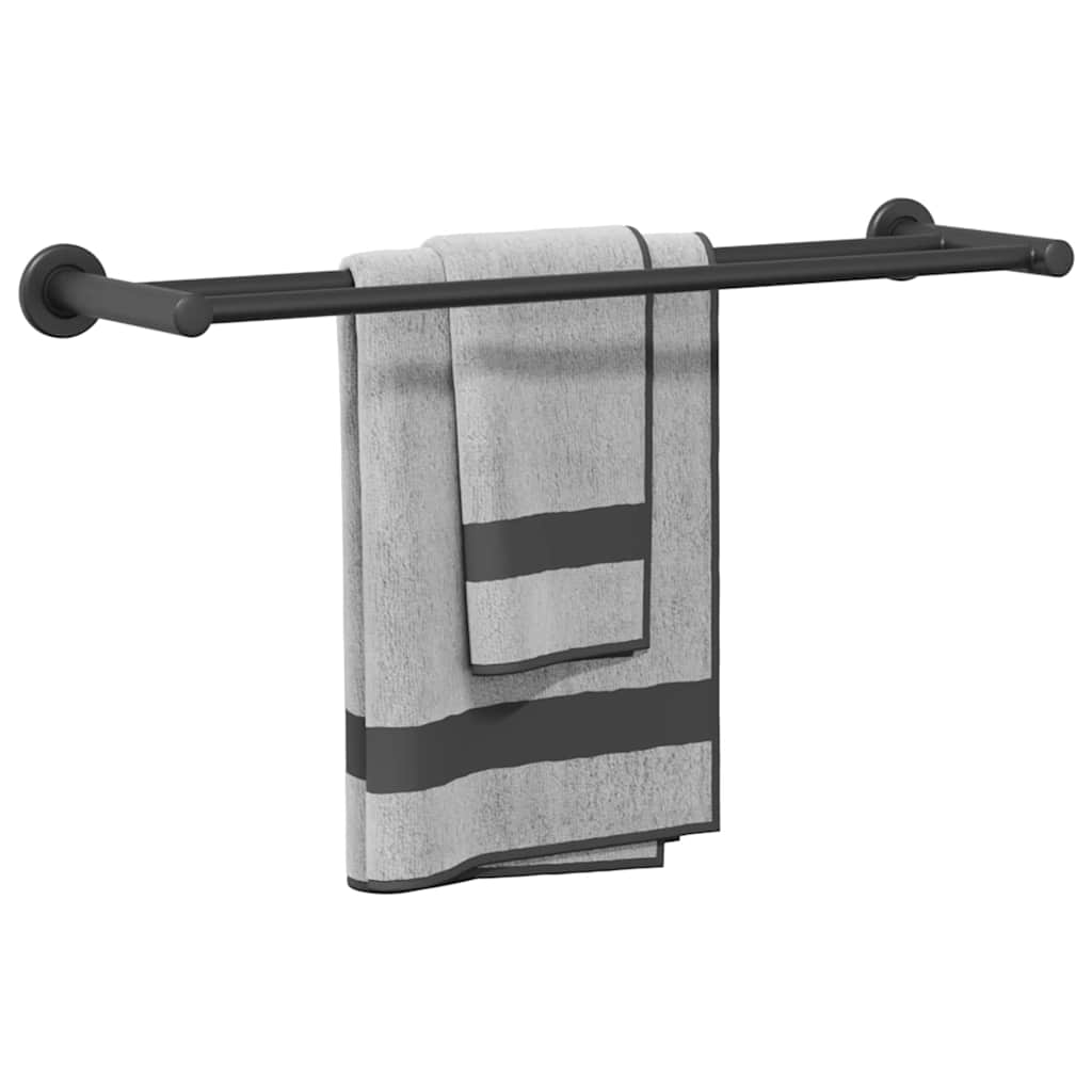 Porta asciugamani Nero 61 x 14,5 x 5 cm Acciaio inossidabile