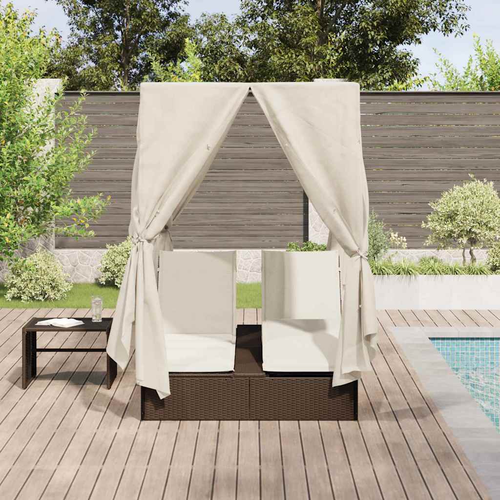 Lettino da sole doppio Bianco caldo 205 x 129 x 200 cm