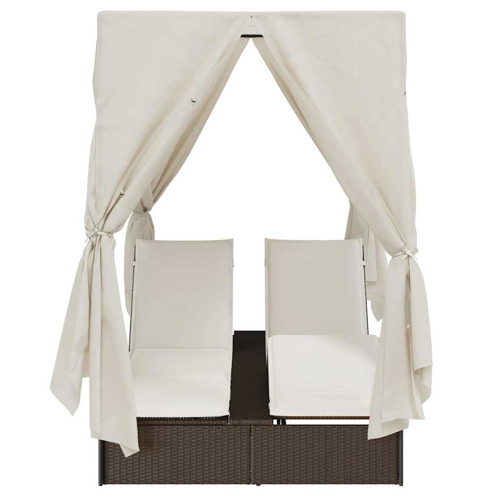 Lettino da sole doppio Bianco caldo 205 x 129 x 200 cm