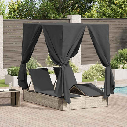 Lettino da sole doppio Grigio chiaro 205 x 129 x 200 cm