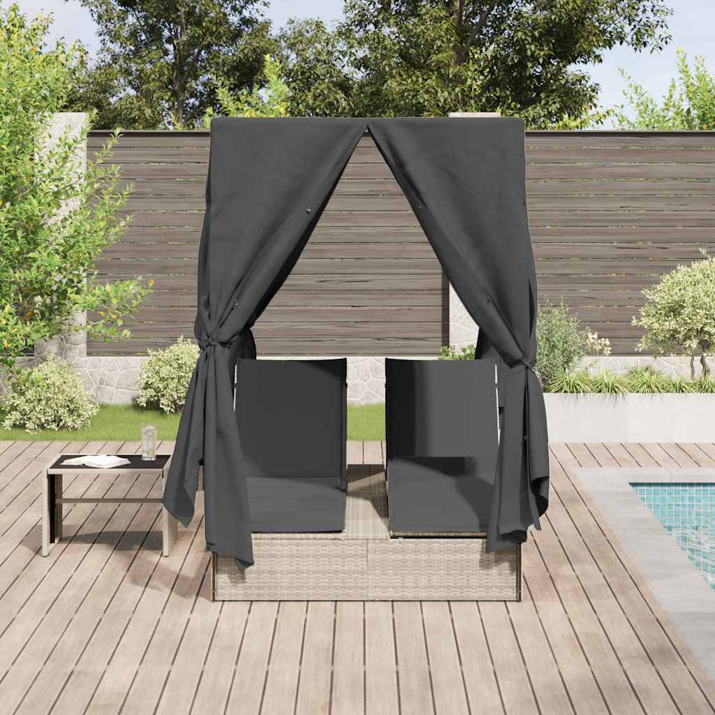 Lettino da sole doppio Grigio chiaro 205 x 129 x 200 cm