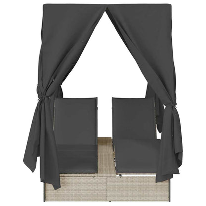 Lettino da sole doppio Grigio chiaro 205 x 129 x 200 cm
