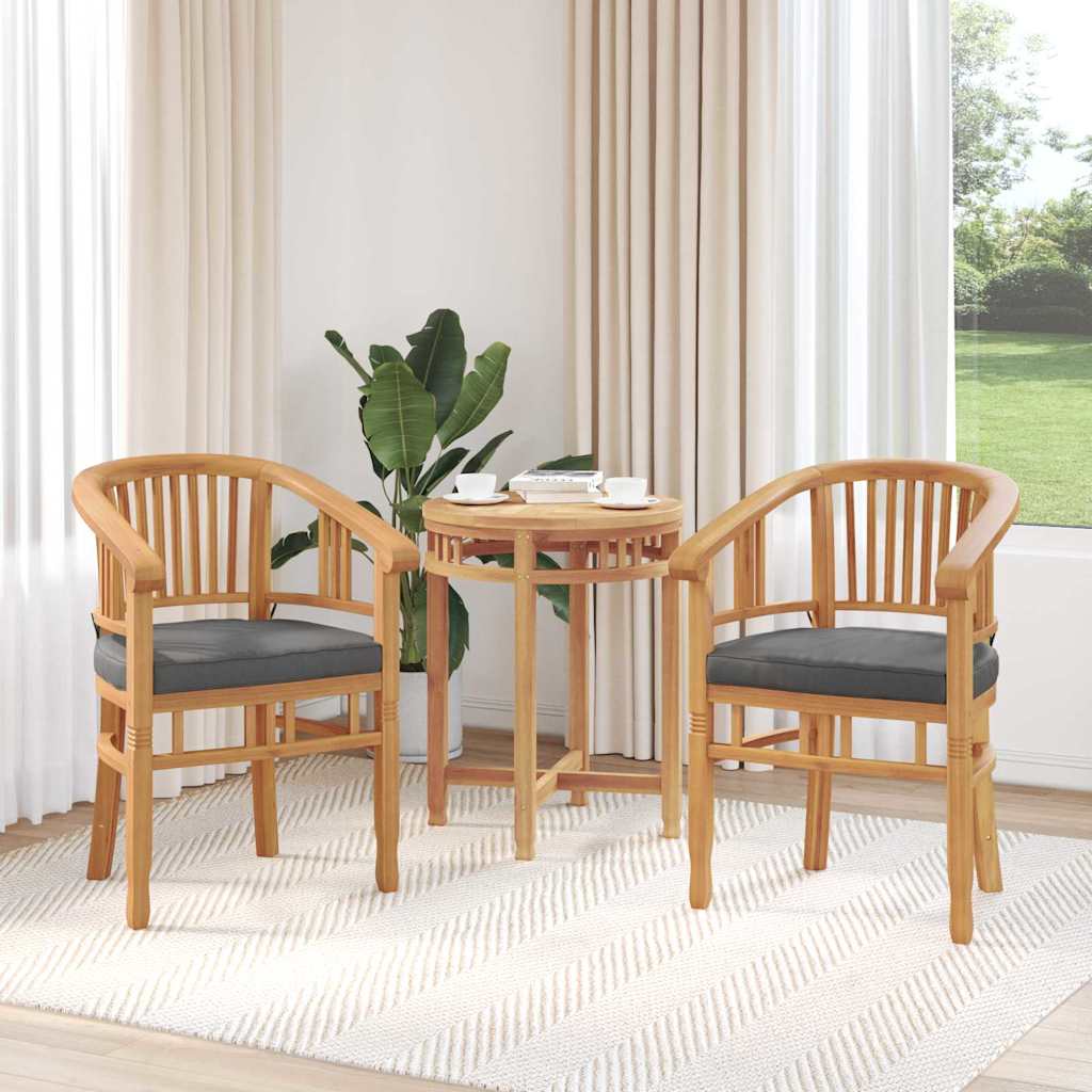 Sedia 2 pcs Marrone 63 x 58 x 89 cm Legno di teak solido