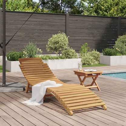Lettino da sole Marrone 198 x 55 x 58,5 cm Legno di teak solido