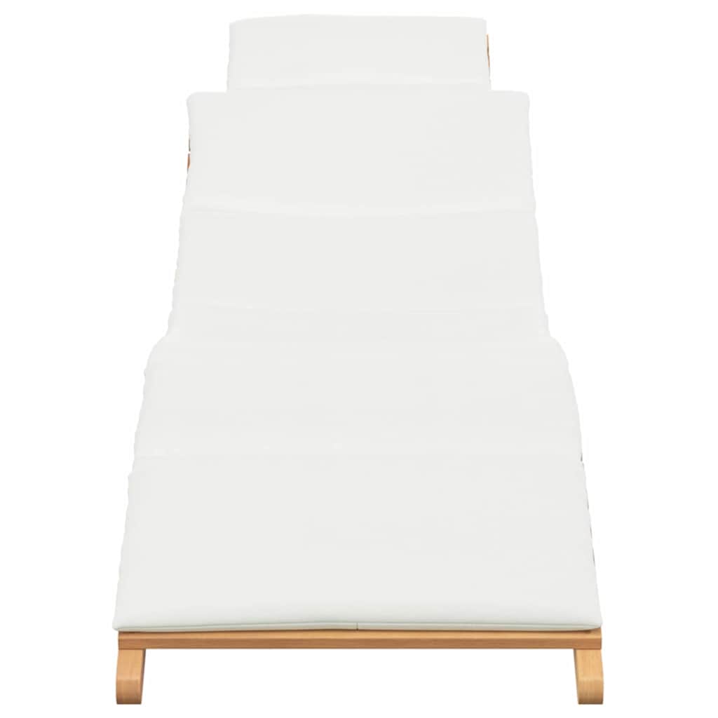 Lettino da Giardino con cuscino Marrone 198 x 55 x 58,5 cm