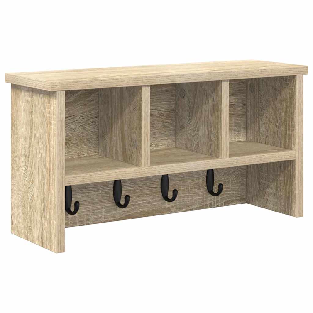 Appendiabiti a muro rovere sonoma 50 x 16 x 26 cm