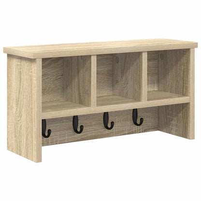 Appendiabiti a muro rovere sonoma 50 x 16 x 26 cm