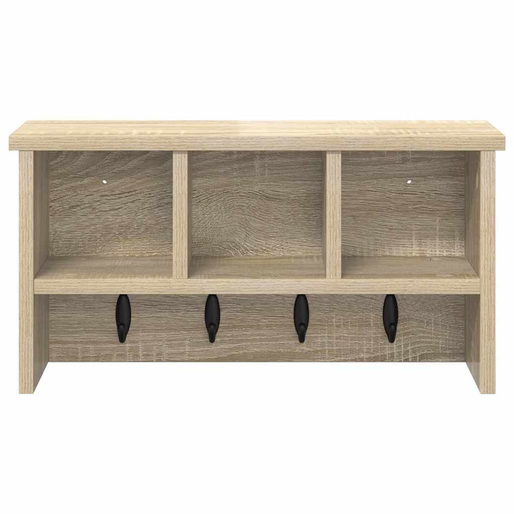 Appendiabiti a muro rovere sonoma 50 x 16 x 26 cm