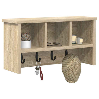 Appendiabiti a muro rovere sonoma 50 x 16 x 26 cm