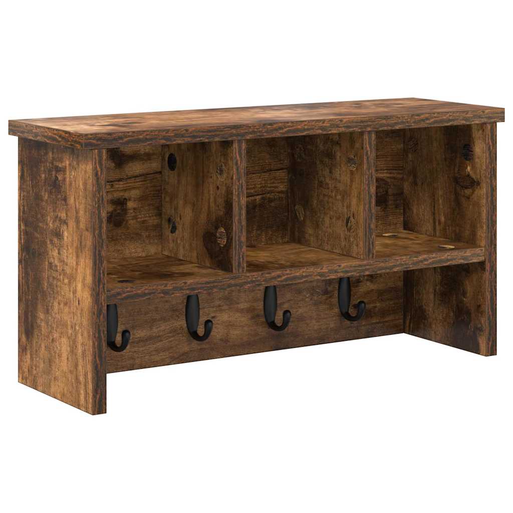 Appendiabiti a muro con lo scaffale Rovere fumo 50 x 16 x 26 cm