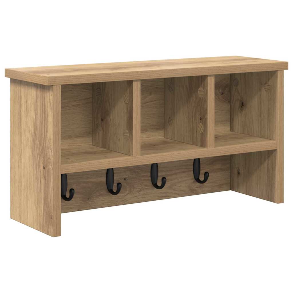 Appendiabiti a muro rovere artigianale 50 x 16 x 26 cm