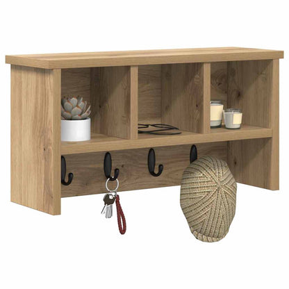 Appendiabiti a muro rovere artigianale 50 x 16 x 26 cm