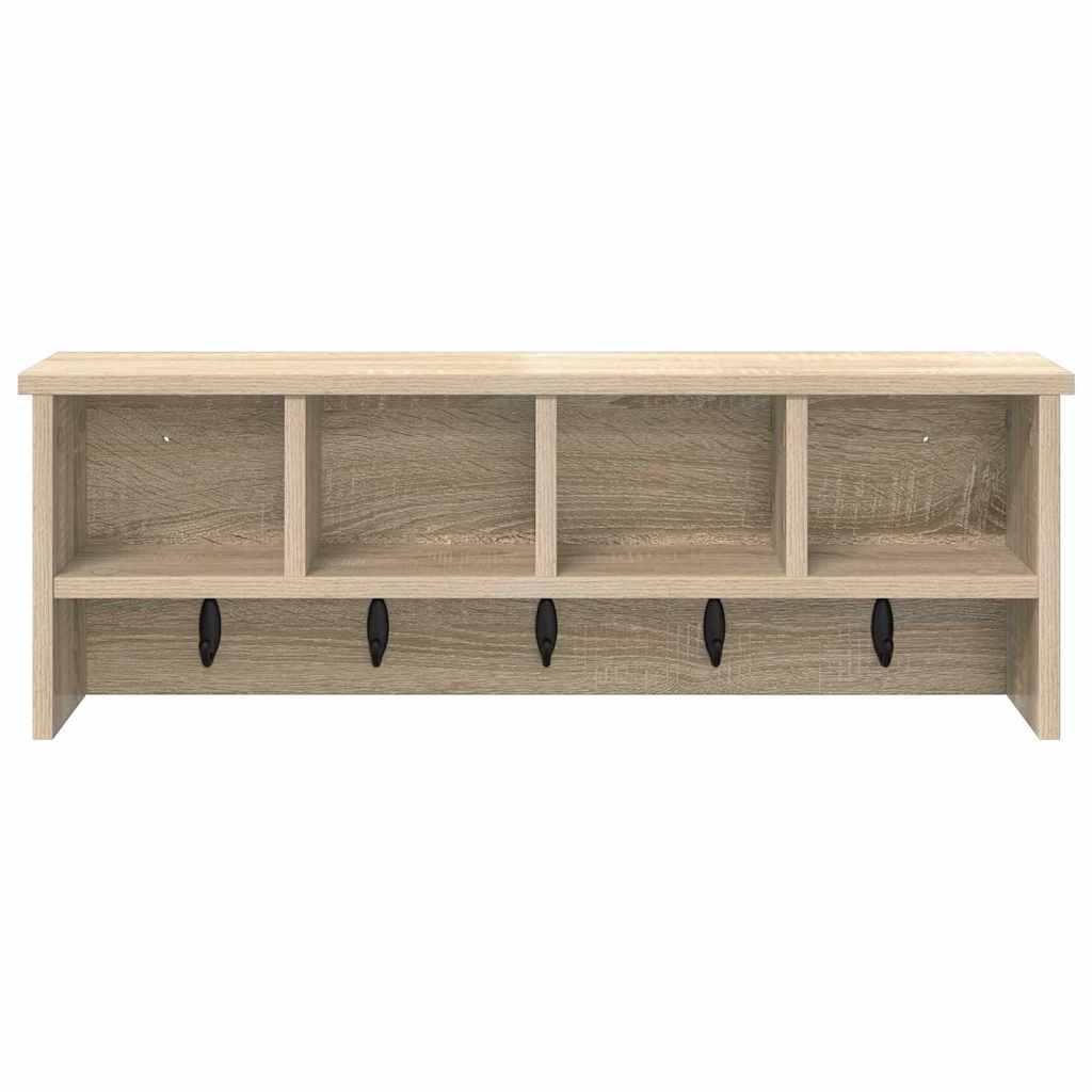 Appendiabiti a muro rovere sonoma 75 x 16 x 26 cm