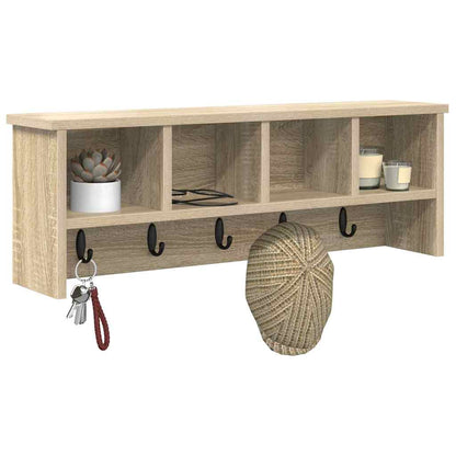 Appendiabiti a muro rovere sonoma 75 x 16 x 26 cm