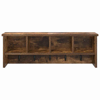 Appendiabiti a muro con lo scaffale Rovere fumo 75 x 16 x 26 cm