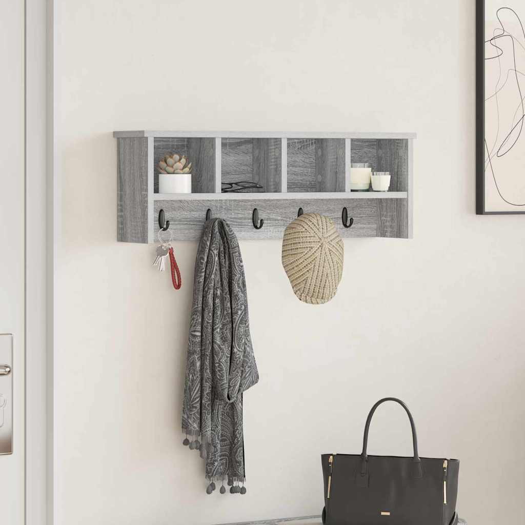 Appendiabiti a muro Grigio sonoma 75 x 16 x 26 cm