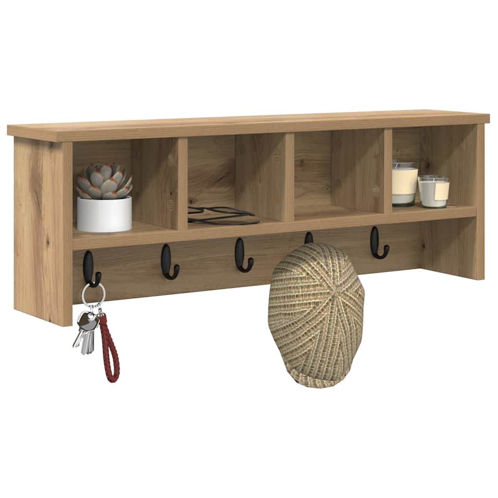 Appendiabiti a muro rovere artigianale 75 x 16 x 26 cm
