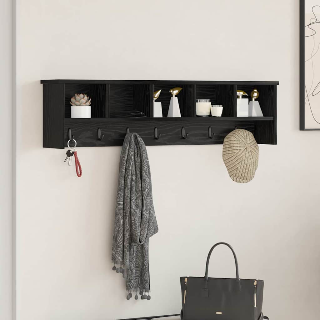 Appendiabiti a muro Rovere nero 100 x 16 x 26 cm