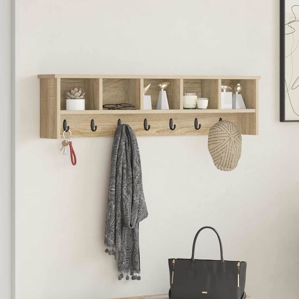 Appendiabiti a muro rovere sonoma 100 x 16 x 26 cm