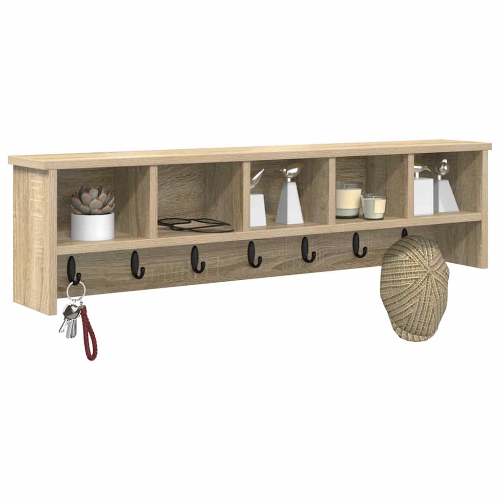 Appendiabiti a muro rovere sonoma 100 x 16 x 26 cm