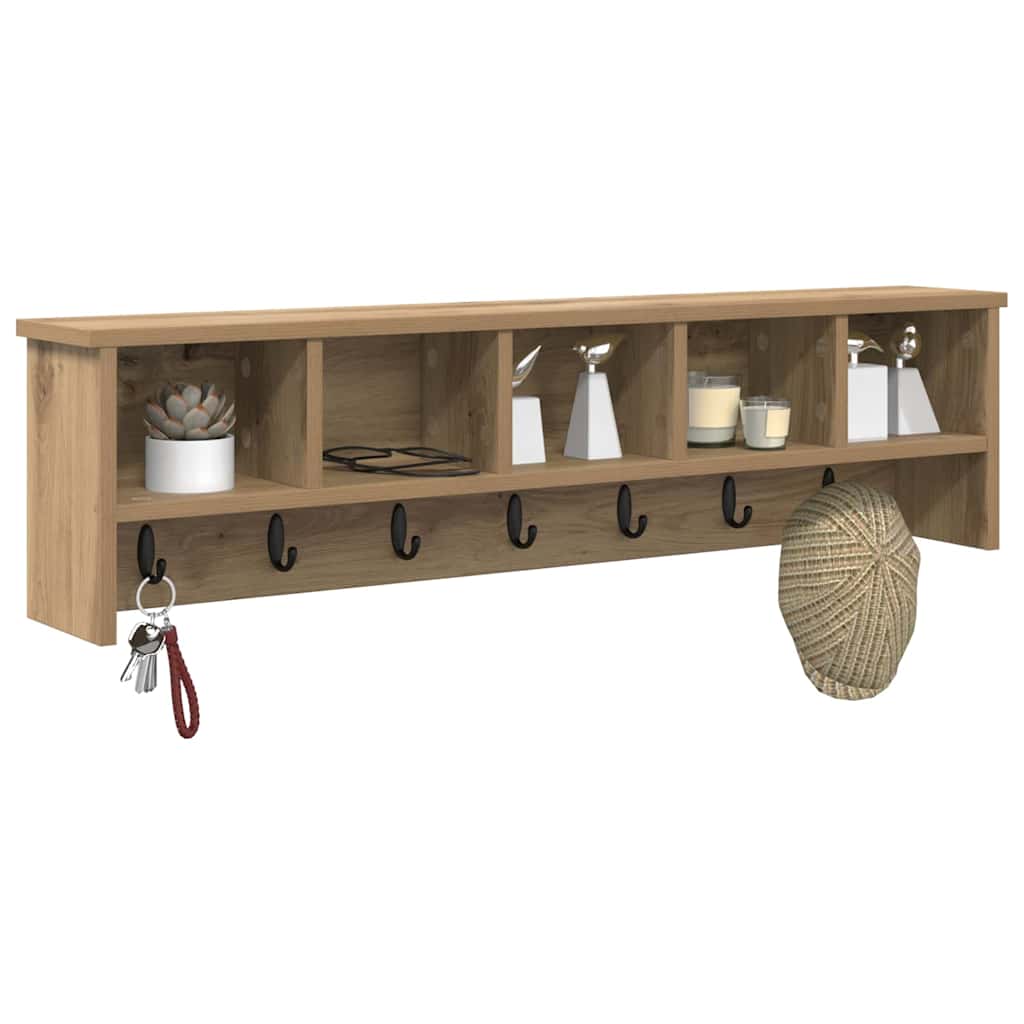 Appendiabiti a muro rovere artigianale 100 x 16 x 26 cm