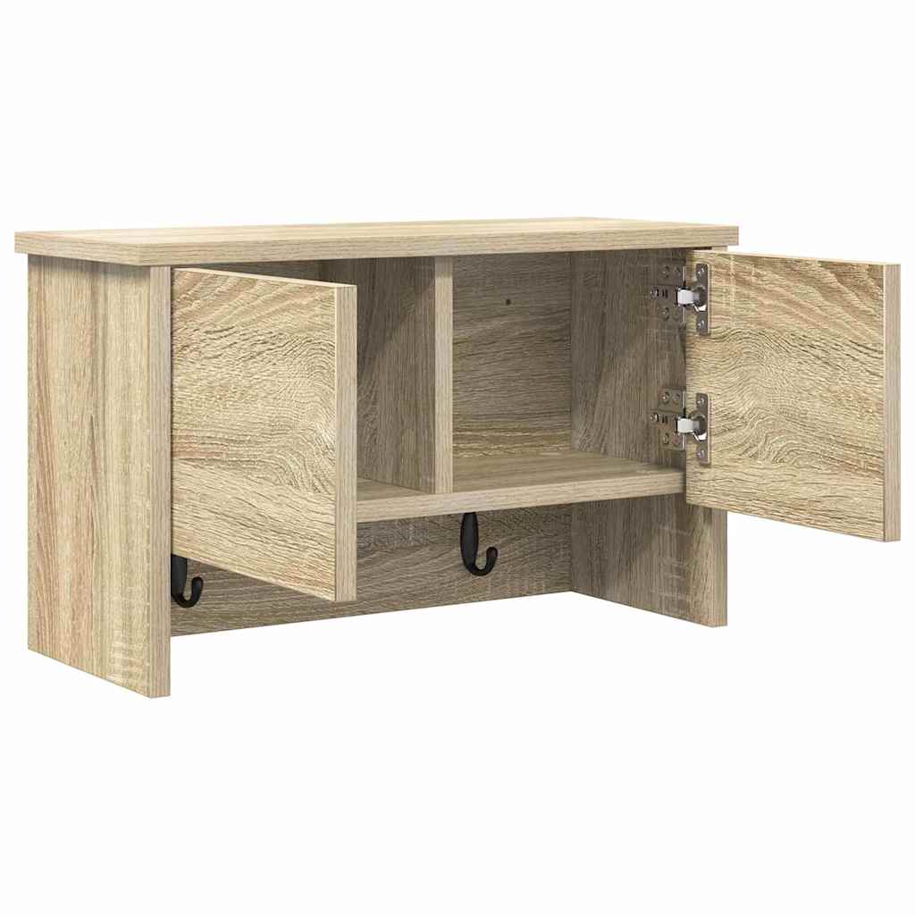 Appendiabiti a muro con porta Rovere Sonoma 50 x 20 x 30 cm