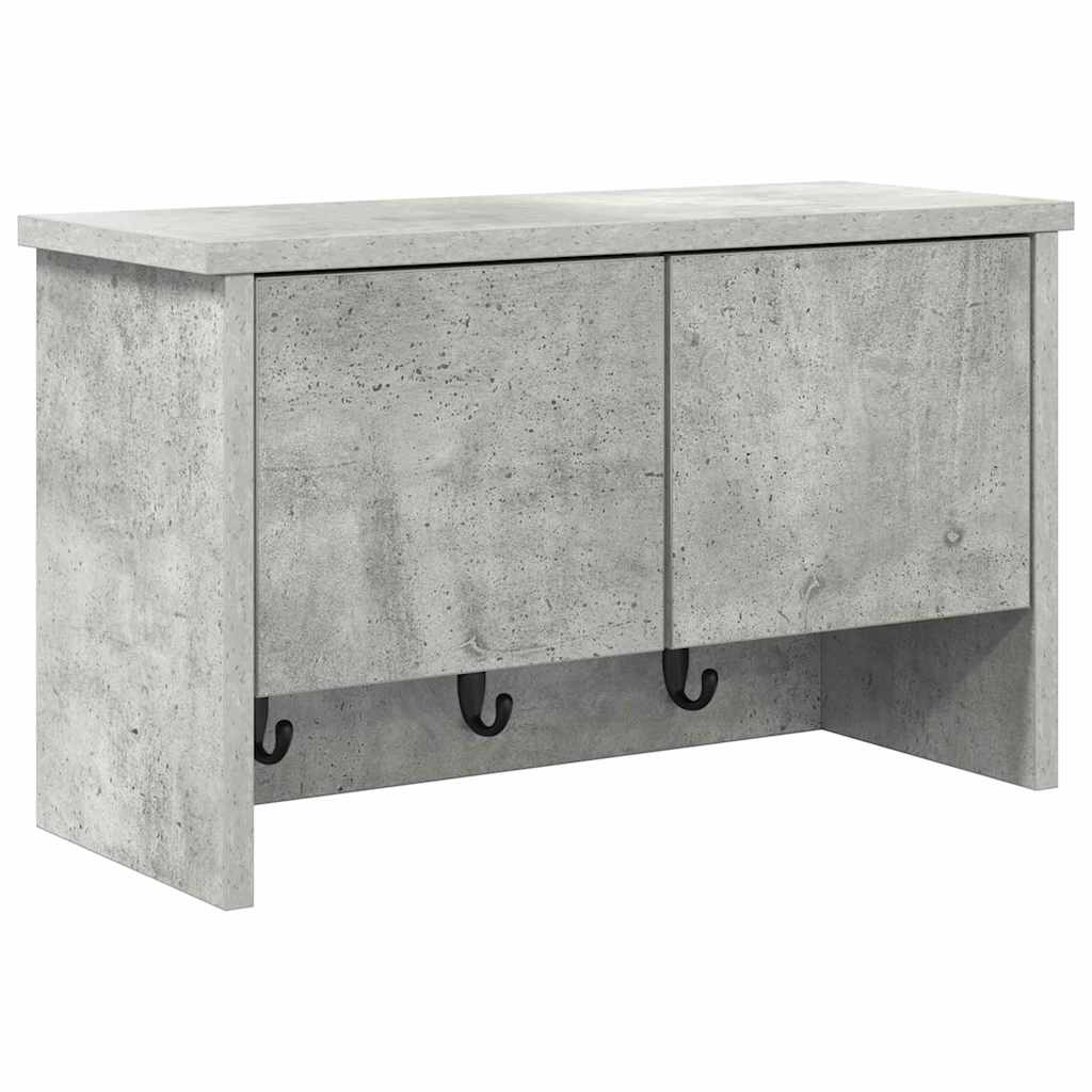 Appendiabiti a muro con porta Grigio cemento 50 x 20 x 30 cm