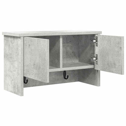 Appendiabiti a muro con porta Grigio cemento 50 x 20 x 30 cm