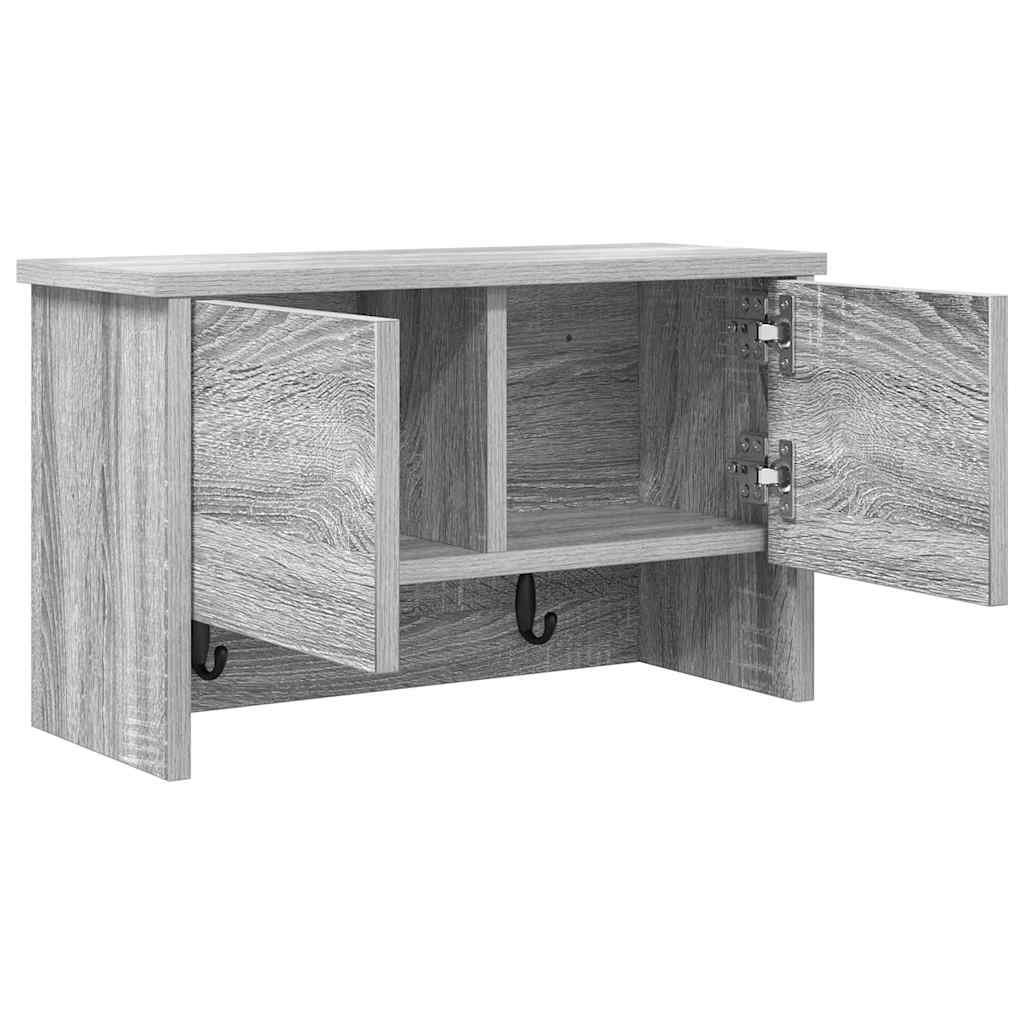 Appendiabiti a muro con porta Grigio Sonoma 50 x 20 x 30 cm