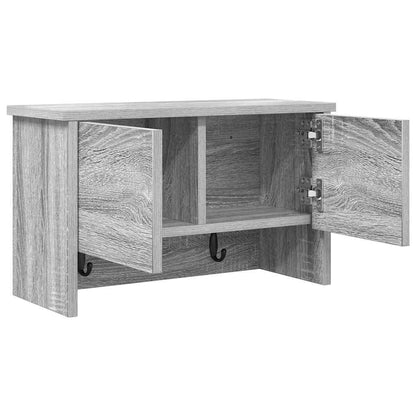 Appendiabiti a muro con porta Grigio Sonoma 50 x 20 x 30 cm