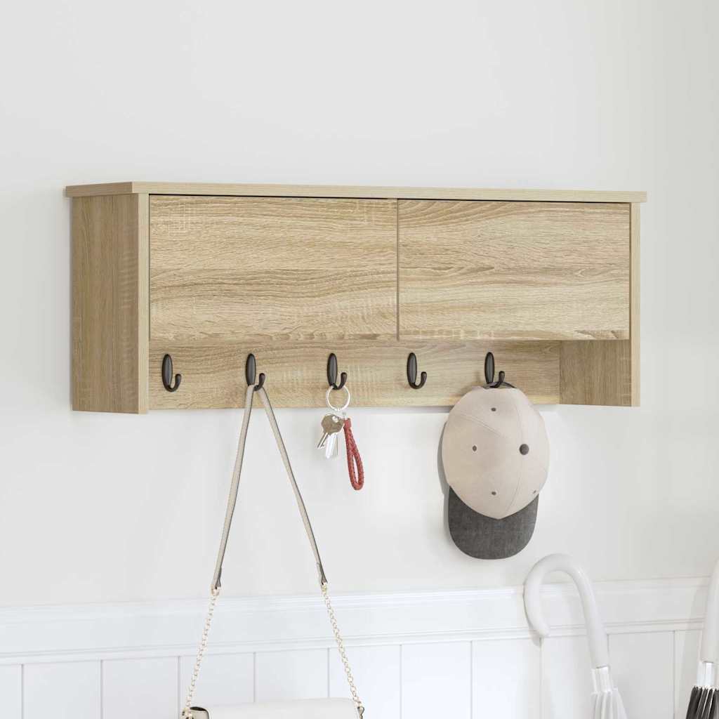 Appendiabiti a muro con porta Rovere Sonoma 80 x 20 x 30 cm