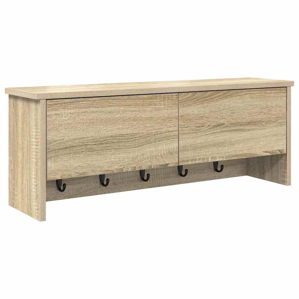 Appendiabiti a muro con porta Rovere Sonoma 80 x 20 x 30 cm
