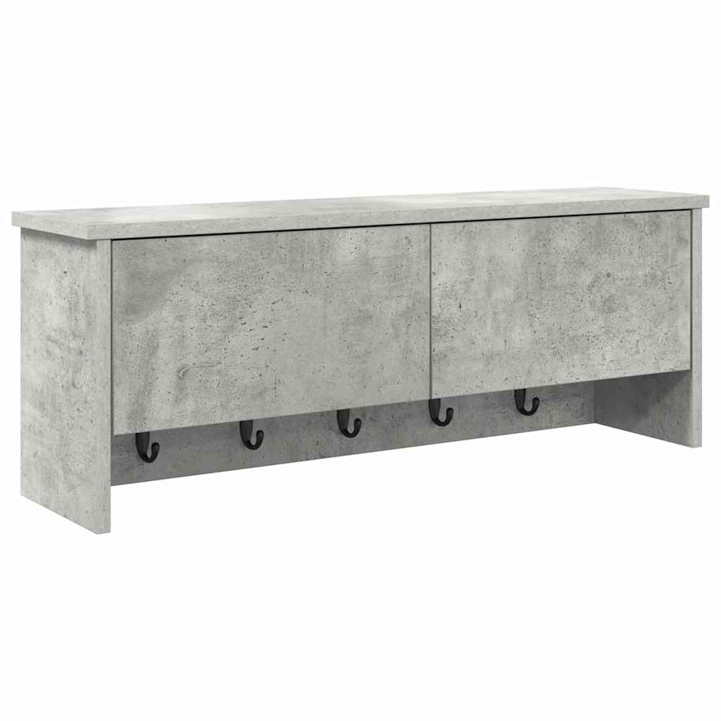 Appendiabiti a muro con porta Grigio cemento 80 x 20 x 30 cm