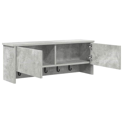 Appendiabiti a muro con porta Grigio cemento 80 x 20 x 30 cm