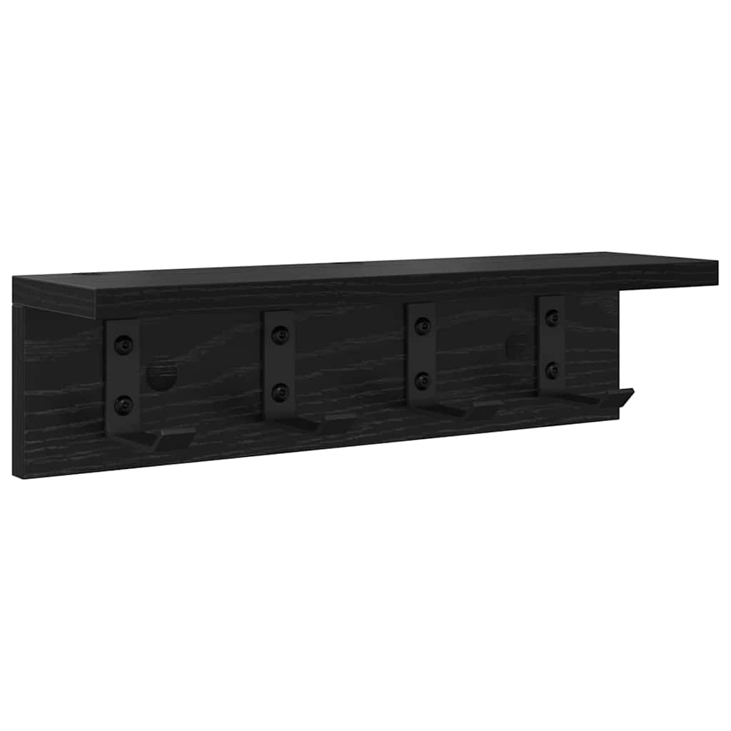 Appendiabiti a muro Rovere Nero 40 x 10,5 x 10,5 cm