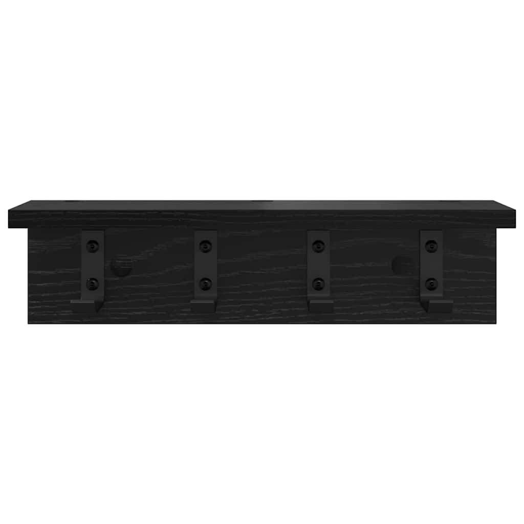 Appendiabiti a muro Rovere Nero 40 x 10,5 x 10,5 cm