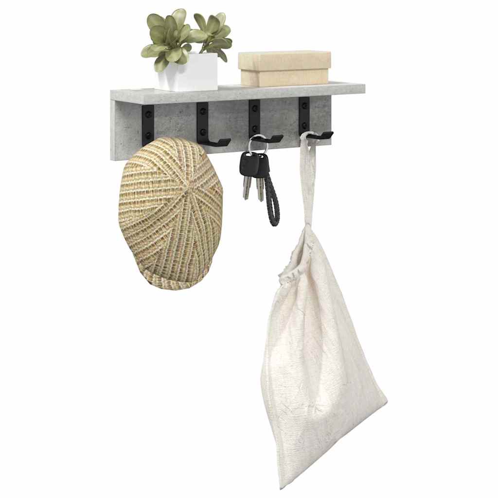 Appendiabiti a muro Grigio cemento 40 x 10,5 x 10,5 cm