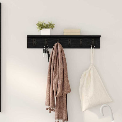 Appendiabiti a muro Rovere Nero 60 x 10,5 x 10,5 cm