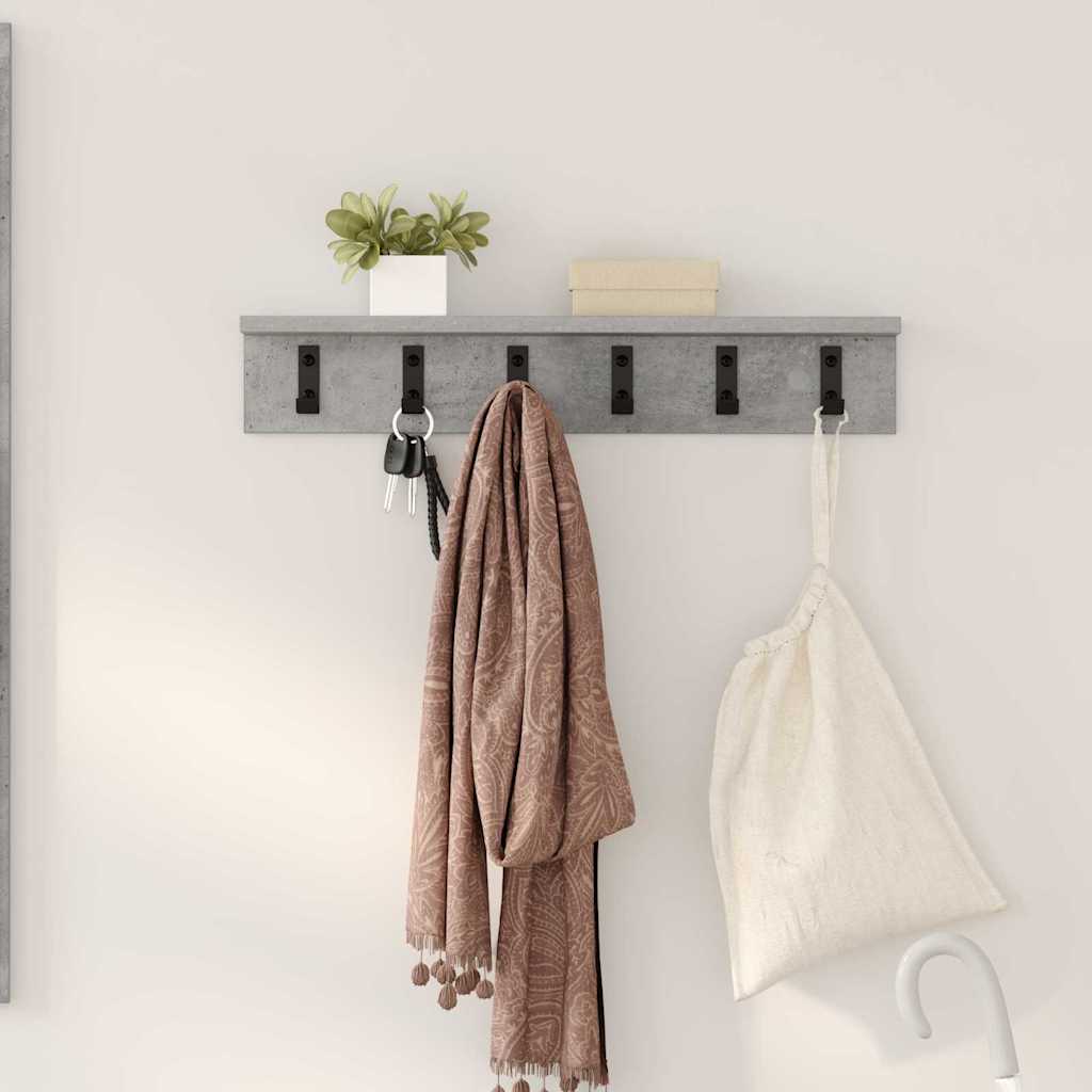 Appendiabiti a muro Grigio cemento 60 x 10,5 x 10,5 cm