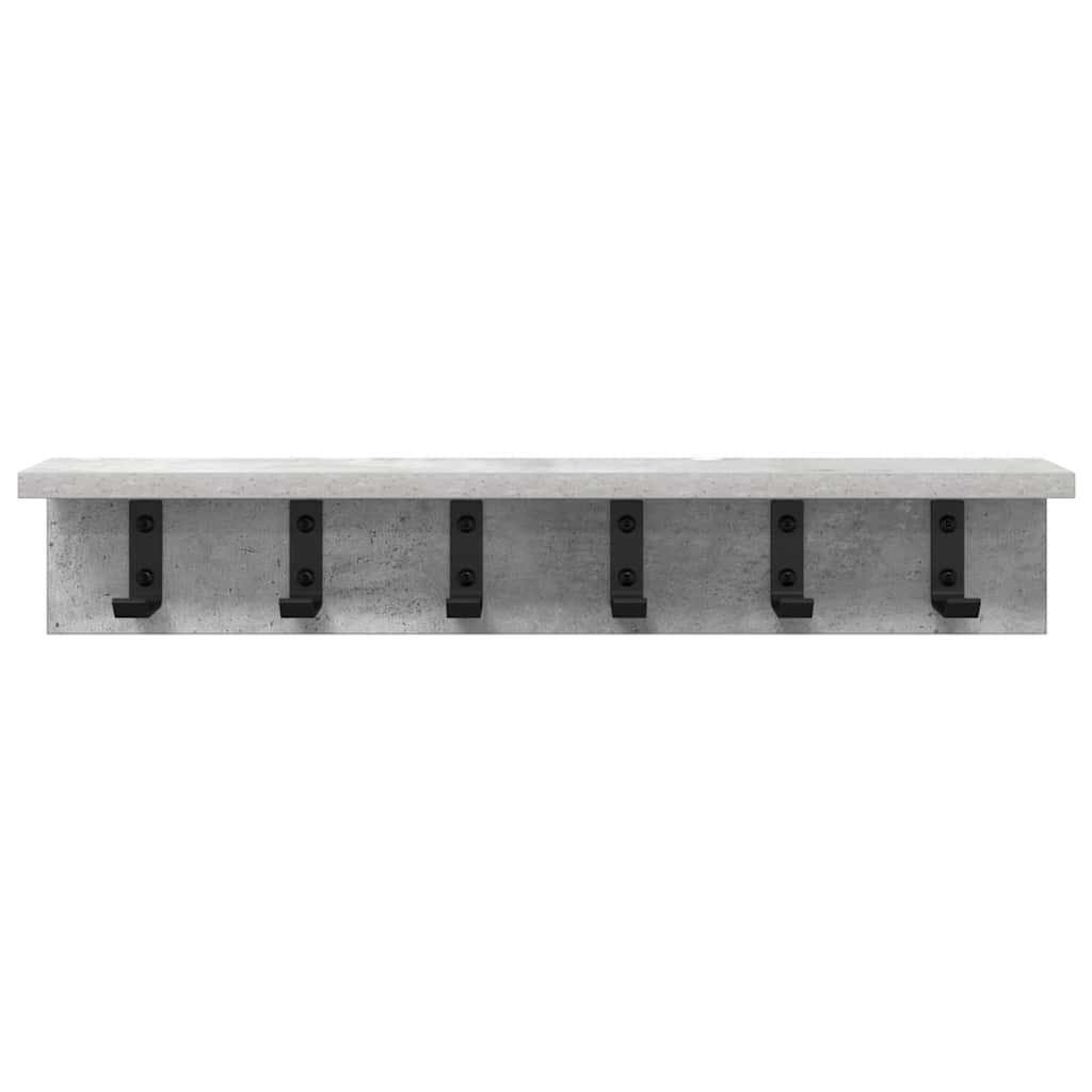 Appendiabiti a muro Grigio cemento 60 x 10,5 x 10,5 cm