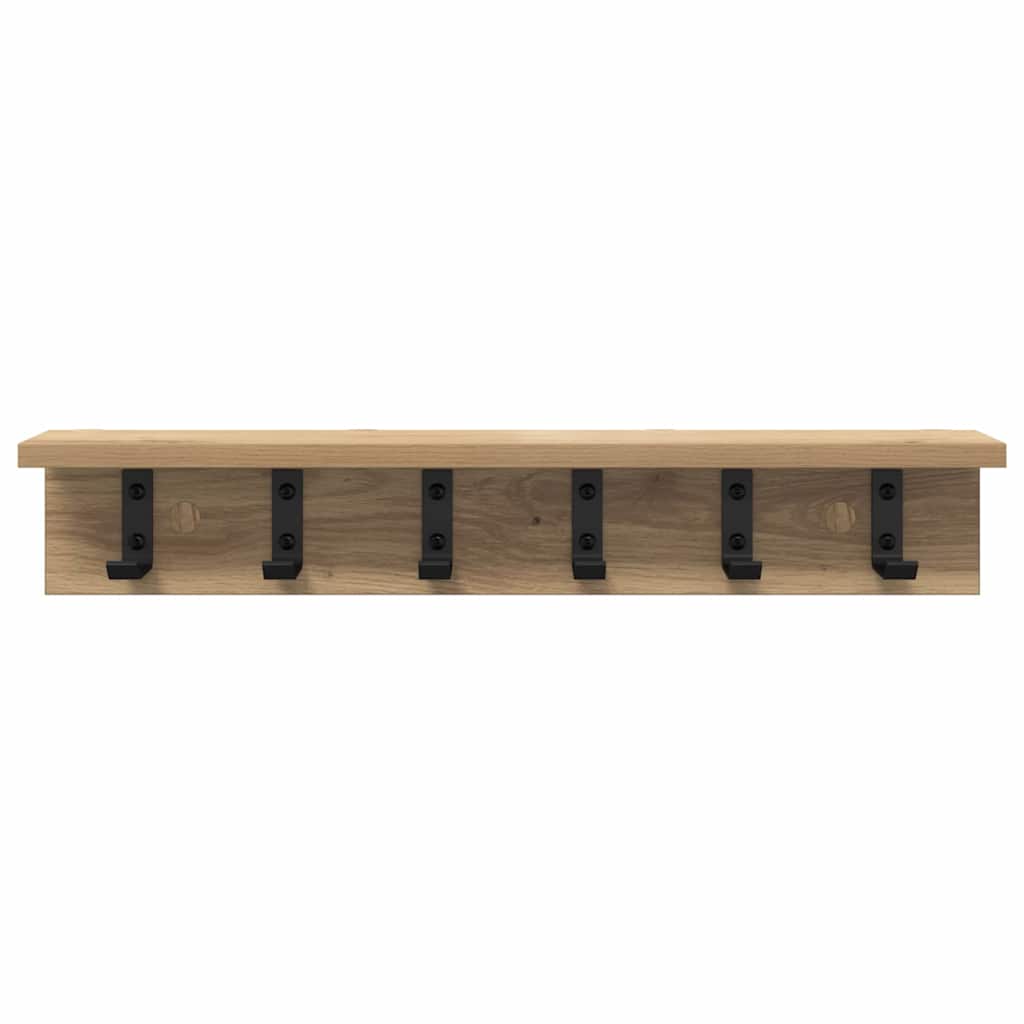 Appendiabiti a muro Rovere artigianale 60 x 10,5 x 10,5 cm