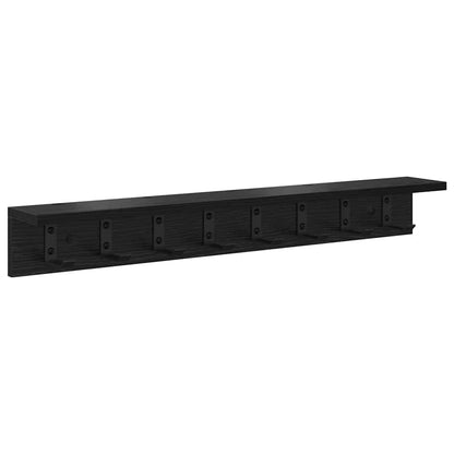 Appendiabiti a muro Rovere Nero 80 x 10,5 x 10,5 cm