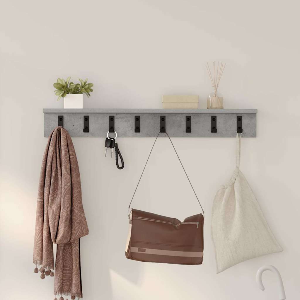Appendiabiti a muro Grigio cemento 80 x 10,5 x 10,5 cm