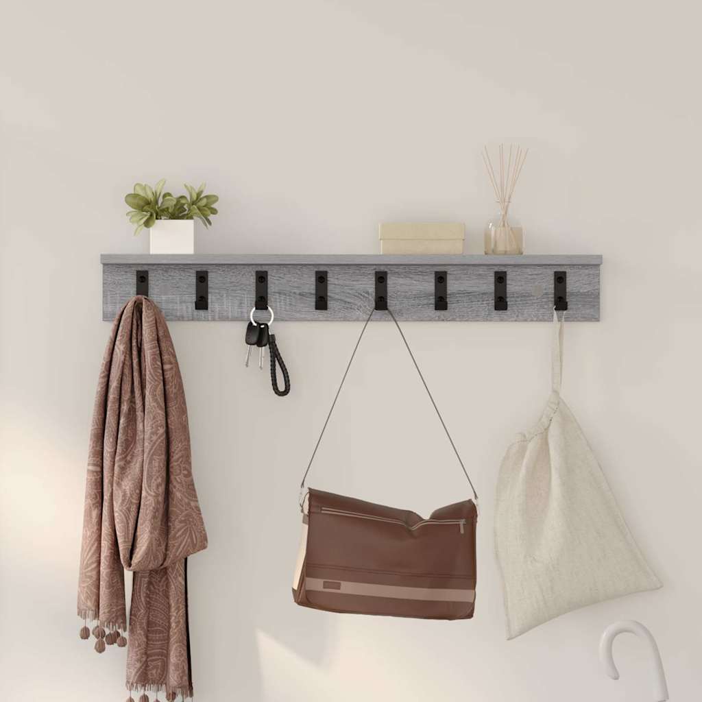 Appendiabiti a muro Grigio Sonoma 80 x 10,5 x 10,5 cm