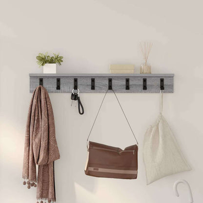 Appendiabiti a muro Grigio Sonoma 80 x 10,5 x 10,5 cm