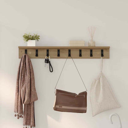 Appendiabiti a muro Rovere artigianale 80 x 10,5 x 10,5 cm