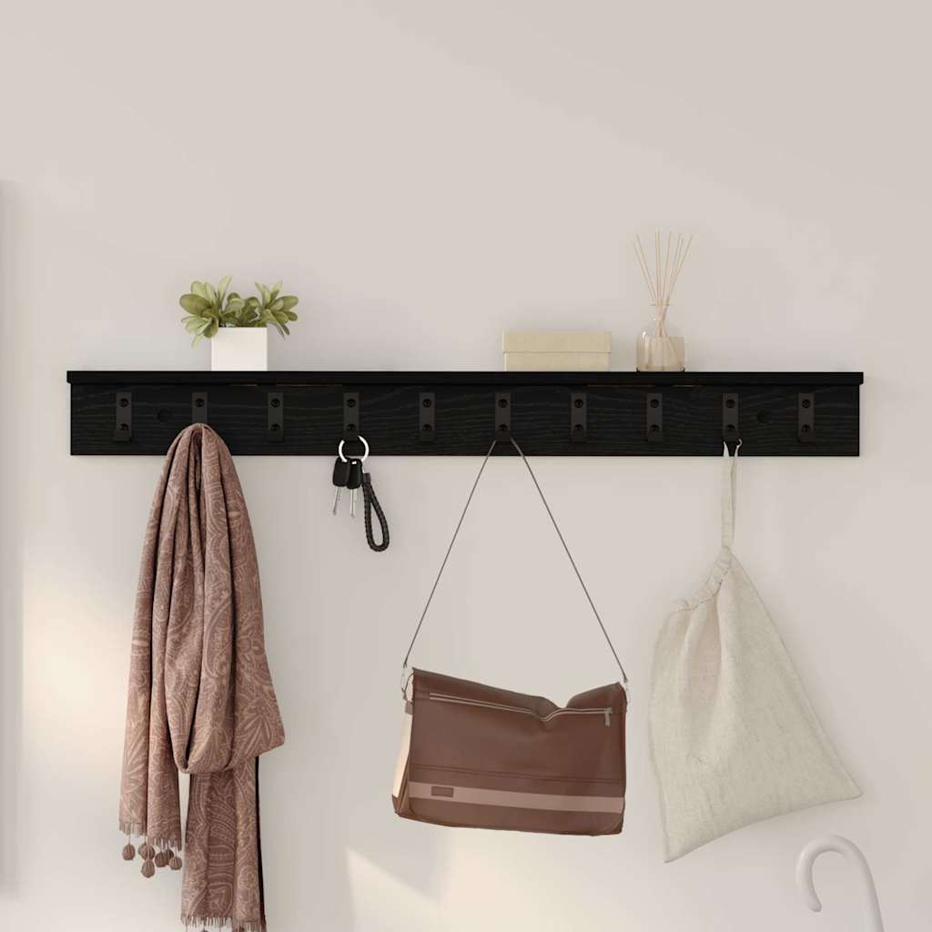 Appendiabiti a muro Rovere Nero 100 x 10,5 x 10,5 cm
