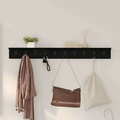 Appendiabiti a muro Rovere Nero 100 x 10,5 x 10,5 cm